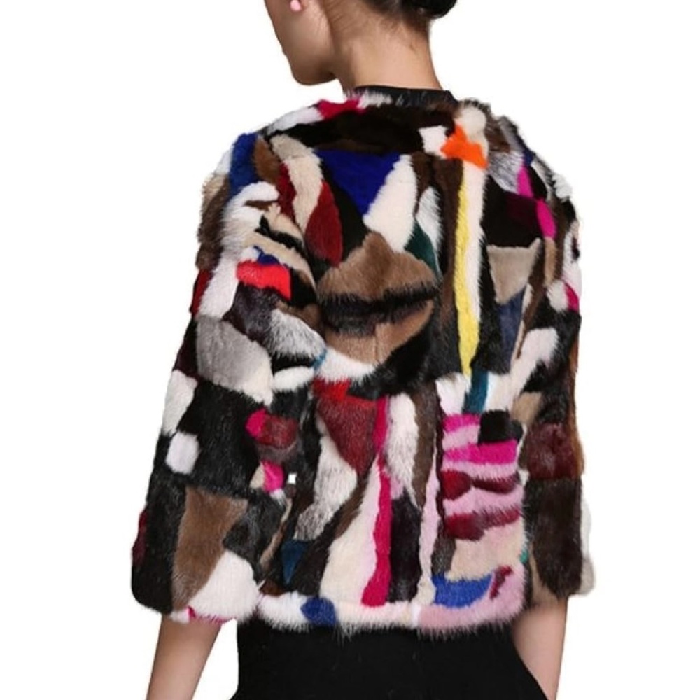 Multicolor Patchwork Women's Jacket - image 4